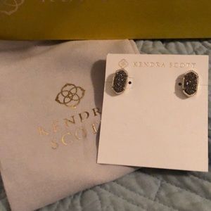 Kendra Scott Ellie Stud Earrings in Platinum Drusy